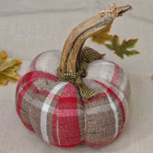 8" Large Handmade Fabric Pumpkin Autumn - The Homespun Loft