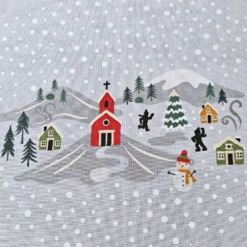 Snow Day Table Runner and Placemats Fabric Panel - The Homespun Loft