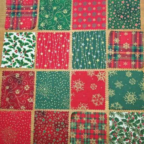 16 Christmas Metallic Fabric Pieces for Quilting - The Homespun Loft