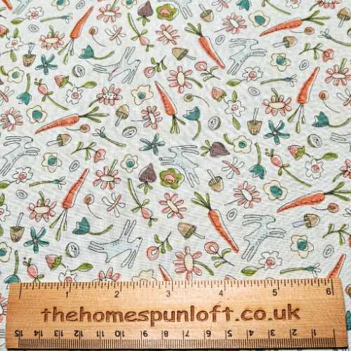 FQ YARD Down by the Veggie Patch Fabric - The Homespun Loft