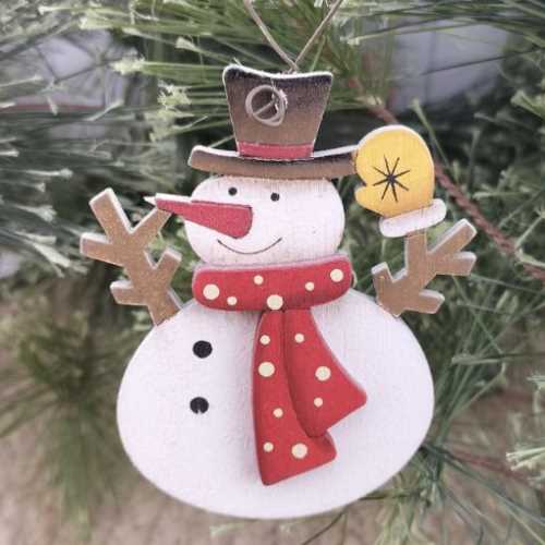 Christmas Snowman Primitive Decoration - The Homespun Loft