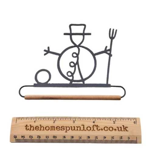 5" Snowman Wire Quilt Hanger with Wooden Dowel - The Homespun Loft