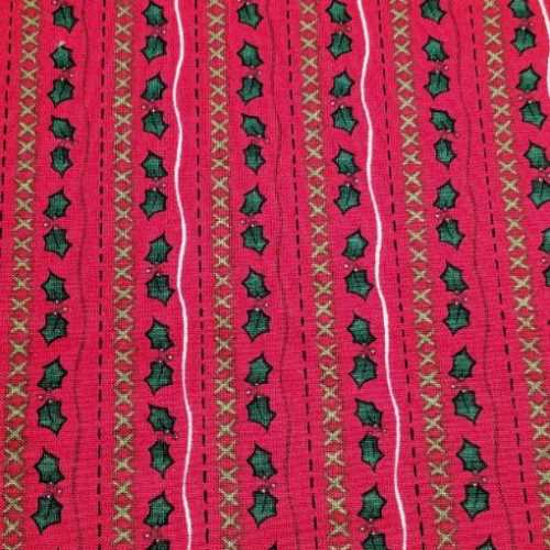 FQ Jolly St Nick Christmas Holly Cotton Fabric - The Homespun Loft