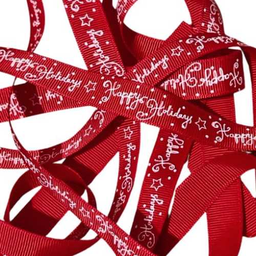 16mm Happy Holidays Christmas Ribbon - The Homespun Loft
