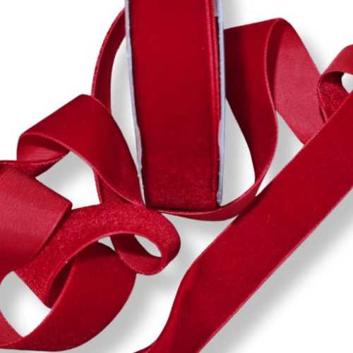 25mm Beautiful Soft Christmas Red Velvet Ribbon - The Homespun Loft