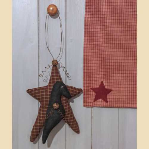10" Primitive Crow and Star Hanging Decoration - The Homespun Loft