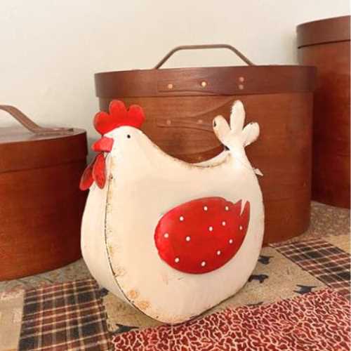 Country Style Primitive Tin Chicken - The Homespun Loft