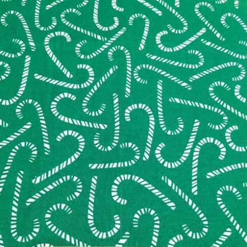 FQ Elf Green Candy Cane Christmas Fabric - The Homespun Loft