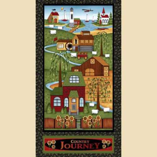 Primitive Country Journey Panel by Henry Glass - The Homespun Loft