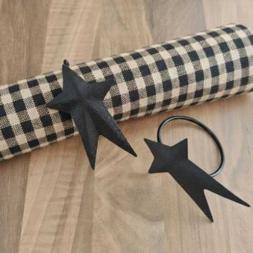 Primitive Country Metal Star Black Napkin Ring - The Homespun Loft