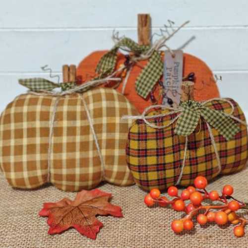 Handmade Prim Autumn Pumpkin Patch Set of 3 - The Homespun Loft