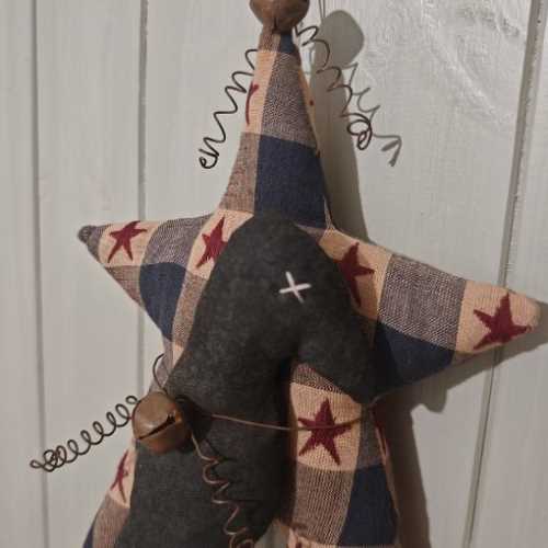 10" Primitive Star and Crow Hanging Decoration - The Homespun Loft