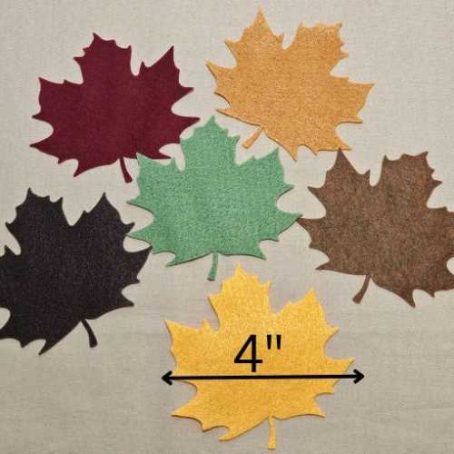 6 Large FELT Autumn Maple Leaf Die Cuts - The Homespun Loft