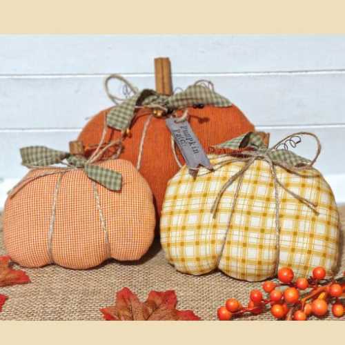 Handmade Primitive Pumpkin Patch Set of 3 - The Homespun Loft