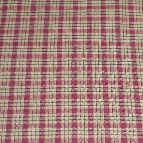 Primitive Burgundy Taupe Check Homespun Fabric - The Homespun Loft