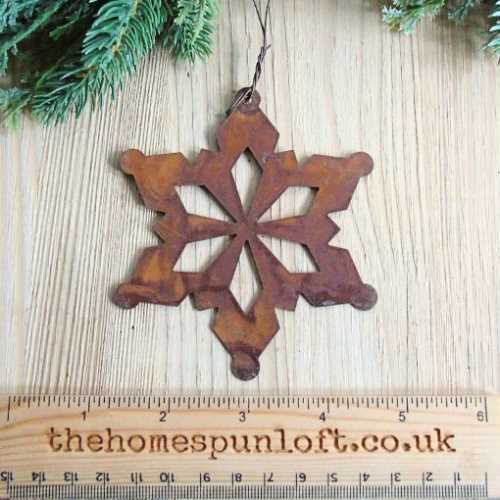 Rusty Tin Prim Snowflake Christmas Decor - The Homespun Loft
