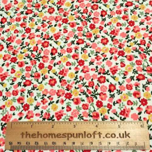FQ Bright Summery Flower Cotton Quilting Fabric - The Homespun Loft