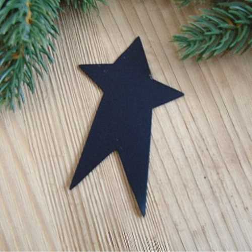 Black Tin Primitive Flat Star 7.5cm - The Homespun Loft