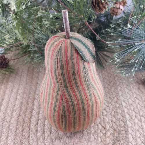 Primitive Stripe Homespun Fabric Pear - The Homespun Loft