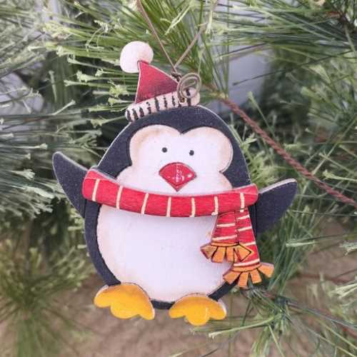 Christmas Penguin Primitive Decoration - The Homespun Loft