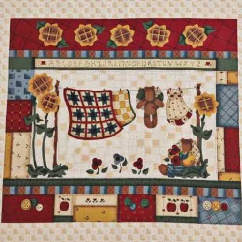 16" Country Bears at Heart Panel by Leslie Beck 2 - The Homespun Loft