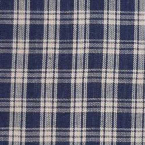 Primitive Navy Tan Homespun Checked Fabric - The Homespun Loft