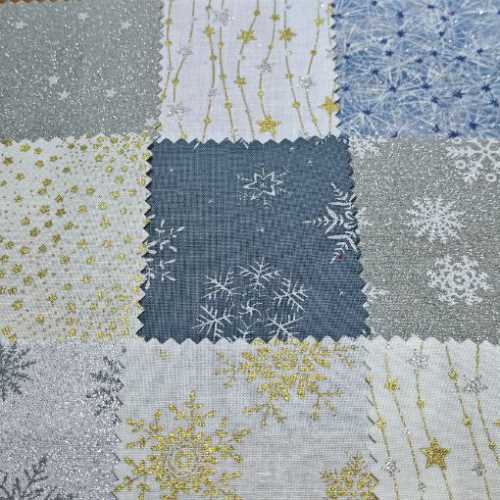 9 Winter Icy Glitter Sparkle Quilt Fabric Pieces - The Homespun Loft