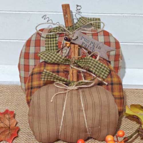 Handmade Primitive Autumn Pumpkin Patch Set of 3 - The Homespun Loft