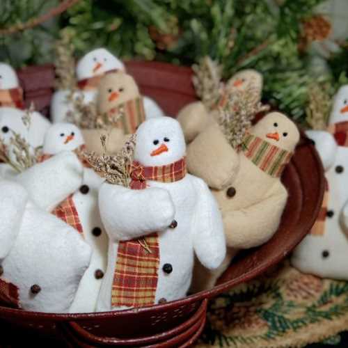 5" Handmade Snowman Christmas Tree Decoration - The Homespun Loft