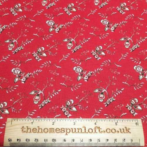 FQ Red Maison Rouge Cotton Quilting Fabric - The Homespun Loft