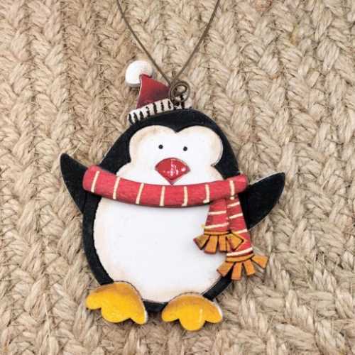 Christmas Penguin Primitive Decoration - The Homespun Loft