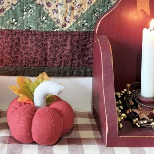 Small Primitive Handmade Autumn Pumpkin No. 1 - The Homespun Loft