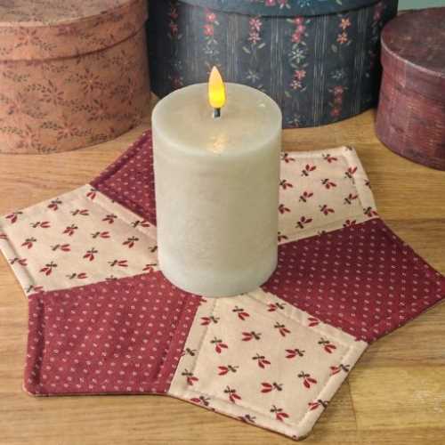 11" Handmade Quilted Civil War Fabric Mat - The Homespun Loft