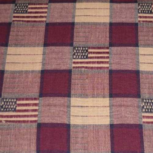 American Burgundy and Tan USA Flag Homespun Fabric - The Homespun Loft