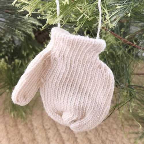 Cream Mitten Christmas Decoration - The Homespun Loft