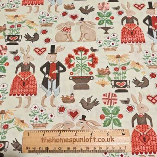 FQ Primitive Hip Hop Hooray Fabric Teresa Kogut - The Homespun Loft