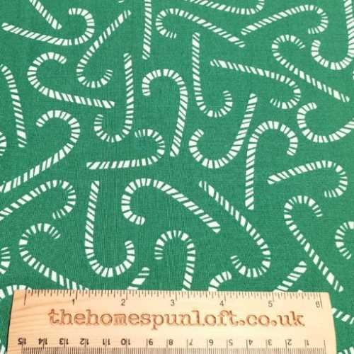 FQ Elf Green Candy Cane Christmas Fabric - The Homespun Loft