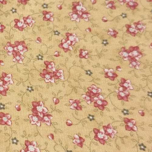 FQ YARD Mustard Floral Quilting Fabric - The Homespun Loft