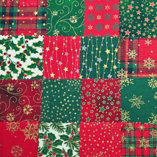 16 Christmas Metallic Fabric Pieces for Quilting - The Homespun Loft