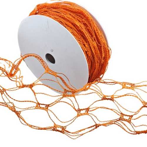 Wired Orange Net Ribbon Autumn Decor - The Homespun Loft