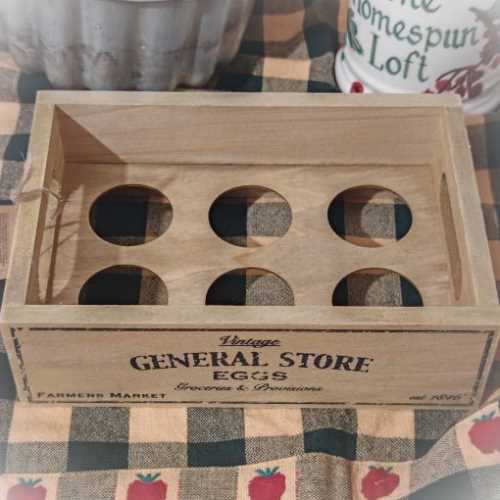 Farmer's Market Vintage Look Wooden Egg Crate - The Homespun Loft