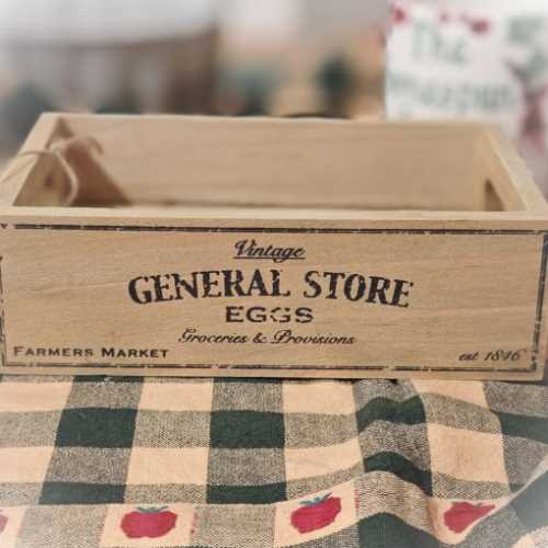 Farmer's Market Vintage Look Wooden Egg Crate - The Homespun Loft