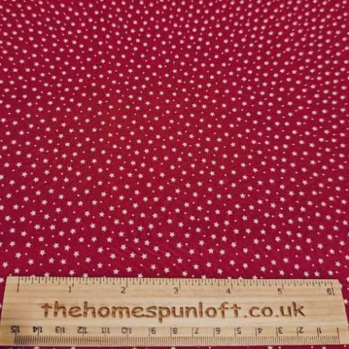 FQ Dark Red Star Fabric Rose and Hubble - The Homespun Loft