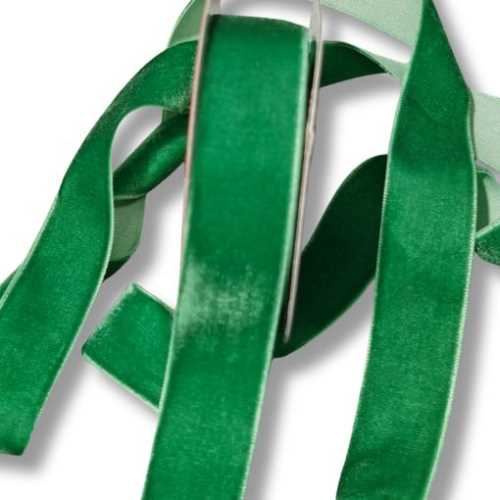 25mm Beautiful Christmas Elf Green Velvet Ribbon - The Homespun Loft