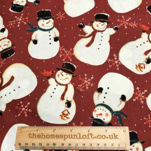 FQ Primitive Snow Much Fun Christmas Fabric - The Homespun Loft