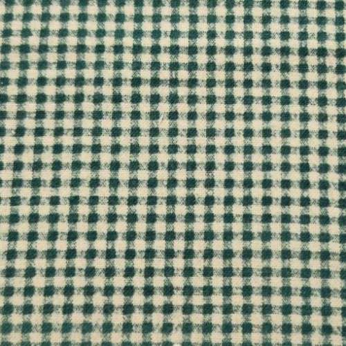 Green Tan Mini Check Brushed Cotton Fabric - The Homespun Loft