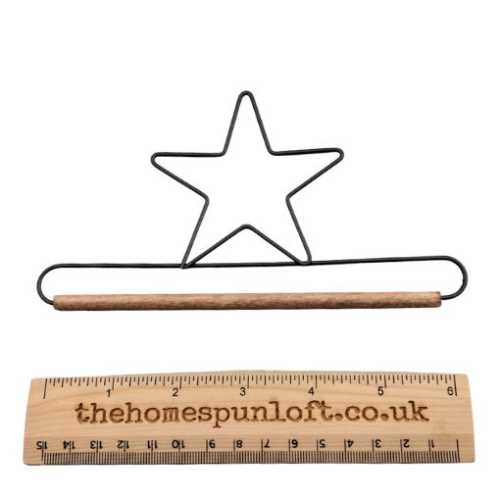 6" Star Wire Quilt Hanger With Wooden Dowel - The Homespun Loft