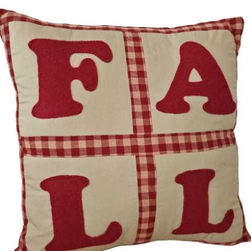 14" Handmade FALL Homespun Cushion Autumn Decor - The Homespun Loft