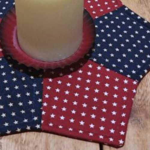 Primitive Star Quilted Candle Mug Table Mat - The Homespun Loft
