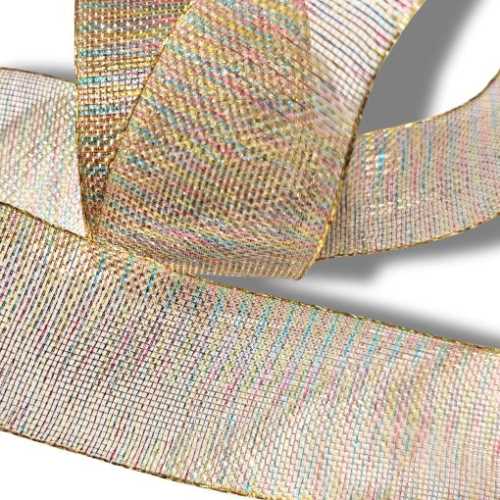Sparkly Multicoloured Mesh Christmas Ribbon - The Homespun Loft